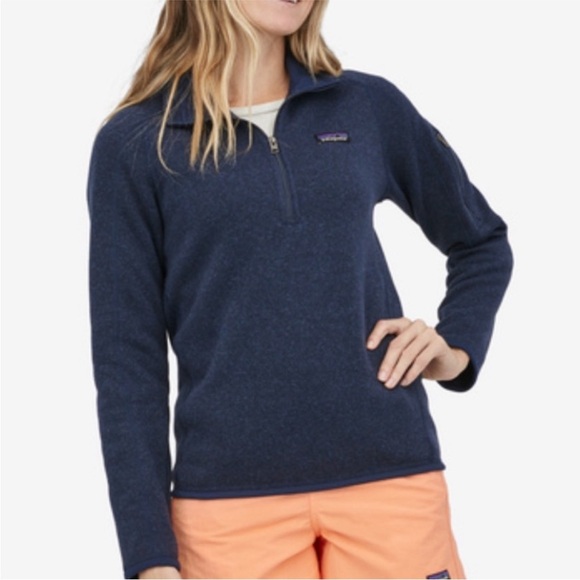 PATAGONIA Women's Better Sweater 1/4-Zip Fleece New Navy Gorpcore Size Medium